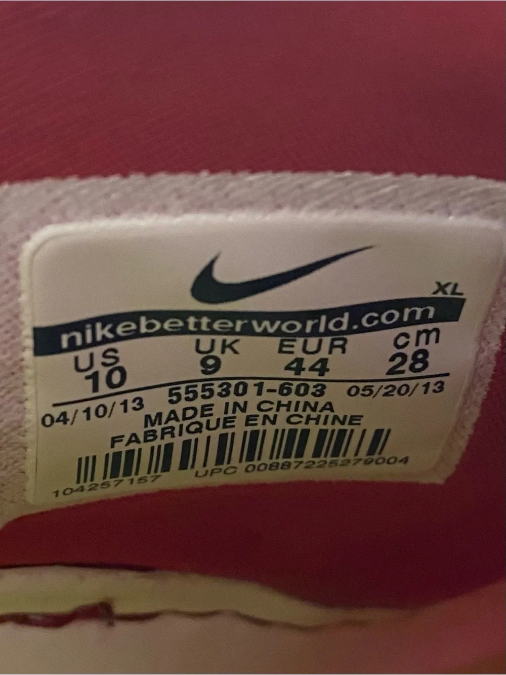 Nike Solarsoft Moccasin Sneakers Men’s Size 10 Red White